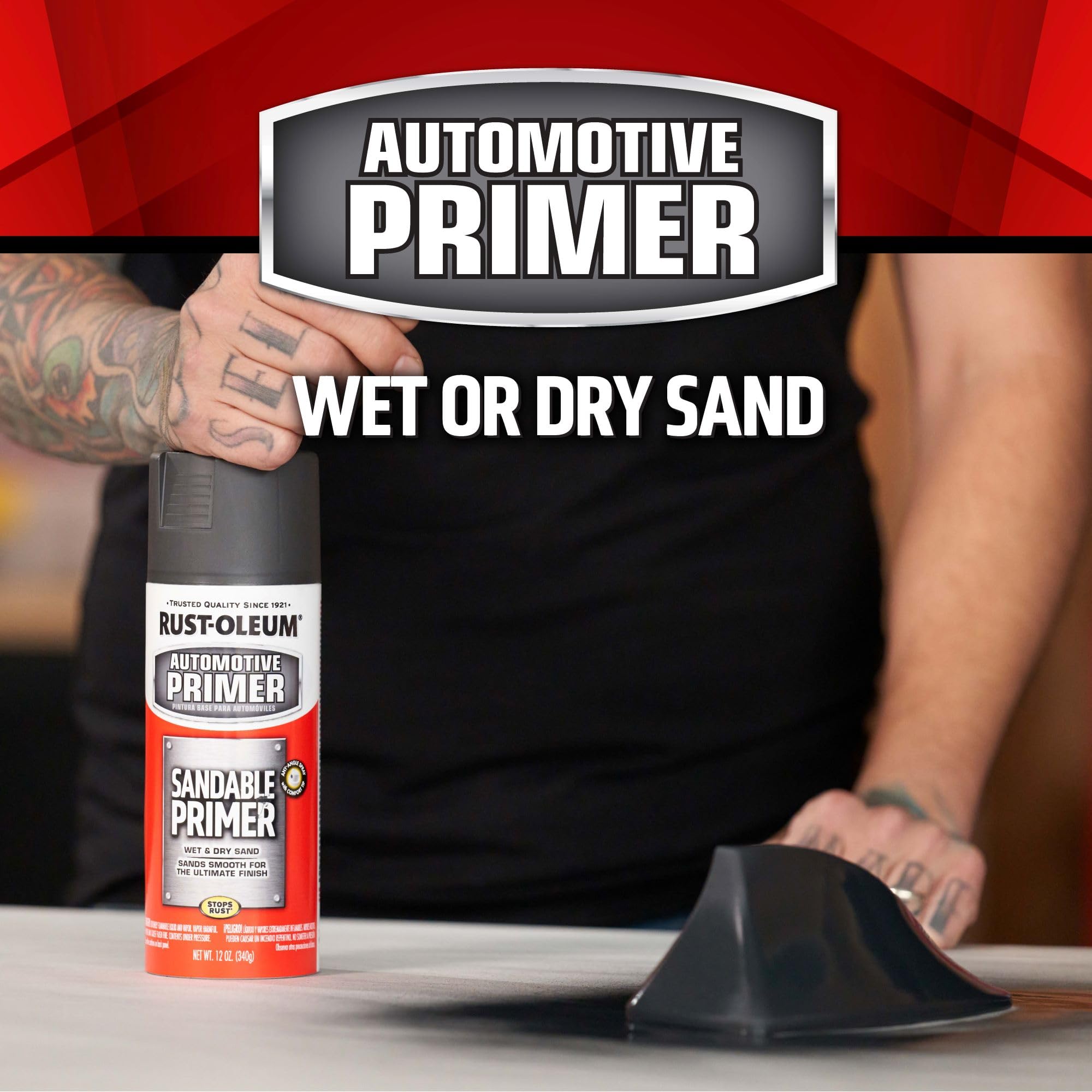 Rust-Oleum 260737 Automotive Sandable Primer Spray, 12 oz, White